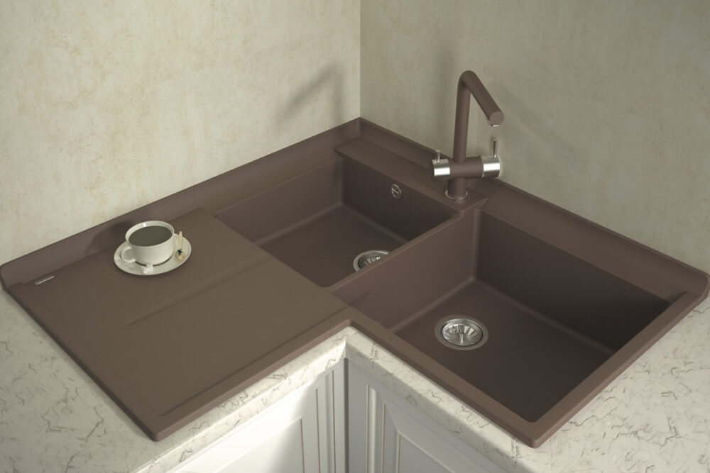 Мойка кухни углового вида Мойка кухни углового вида